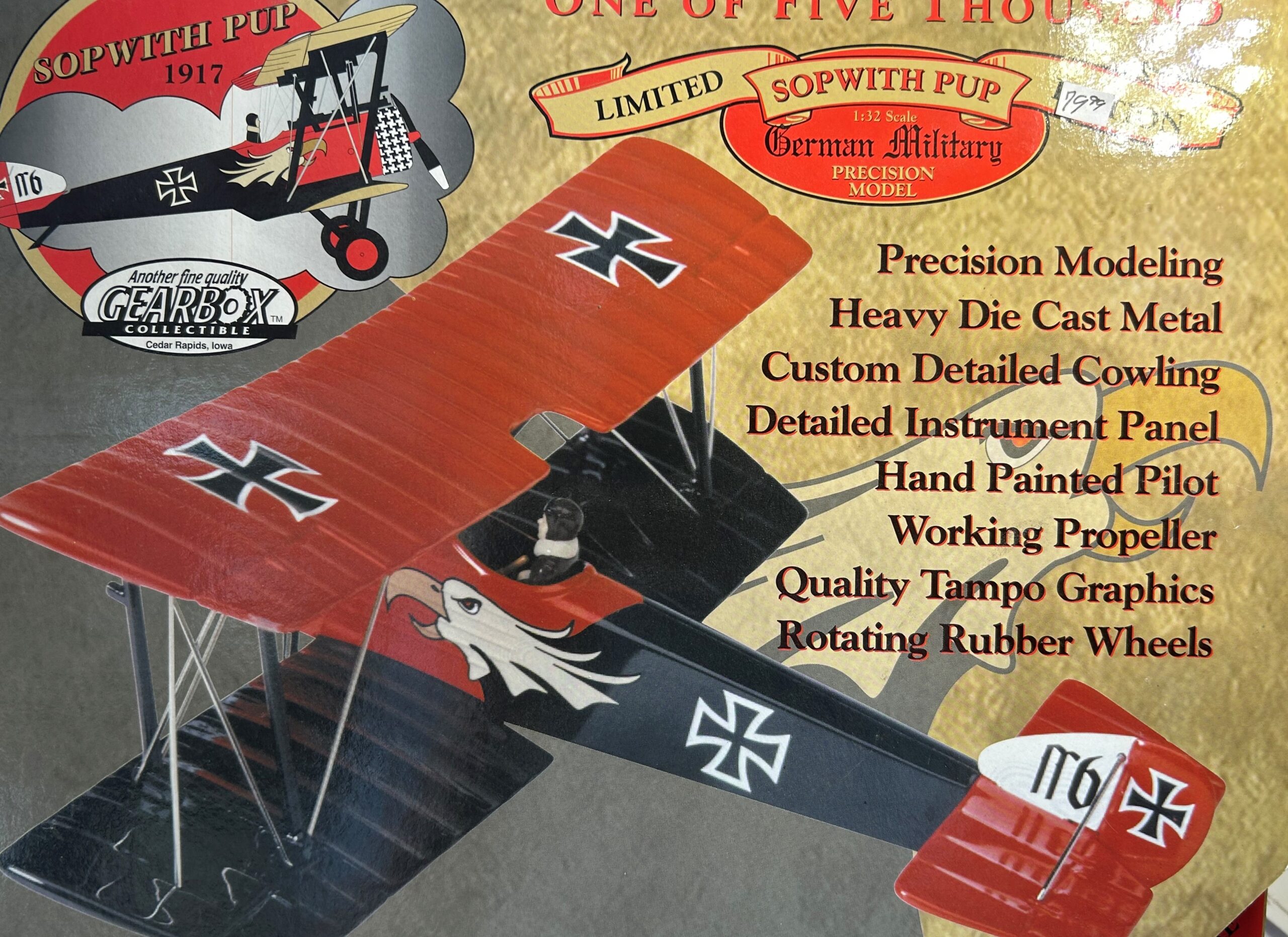 Gear Box WW1 Sopwith Pup in German Livery 132 Big Bill's Die Cast